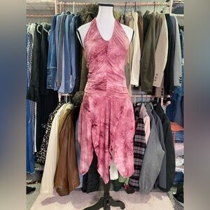 Chic Halter Neck Dress in Deep Rose